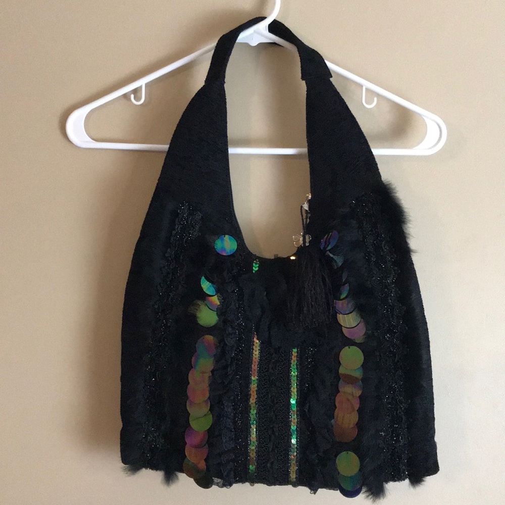Black Hobo Boho Handbag